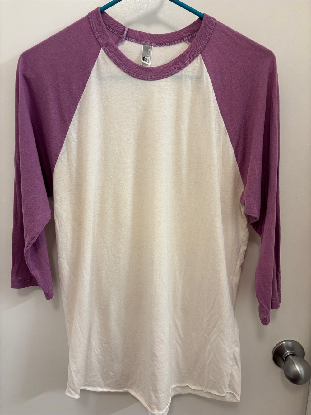 American Apparel Purple & White Raglan Baseball Tee